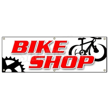 Signmission BIKE SHOP BANNER SIGN bicycle shop repair rental rent cycle helmet B-72 Bike Shop